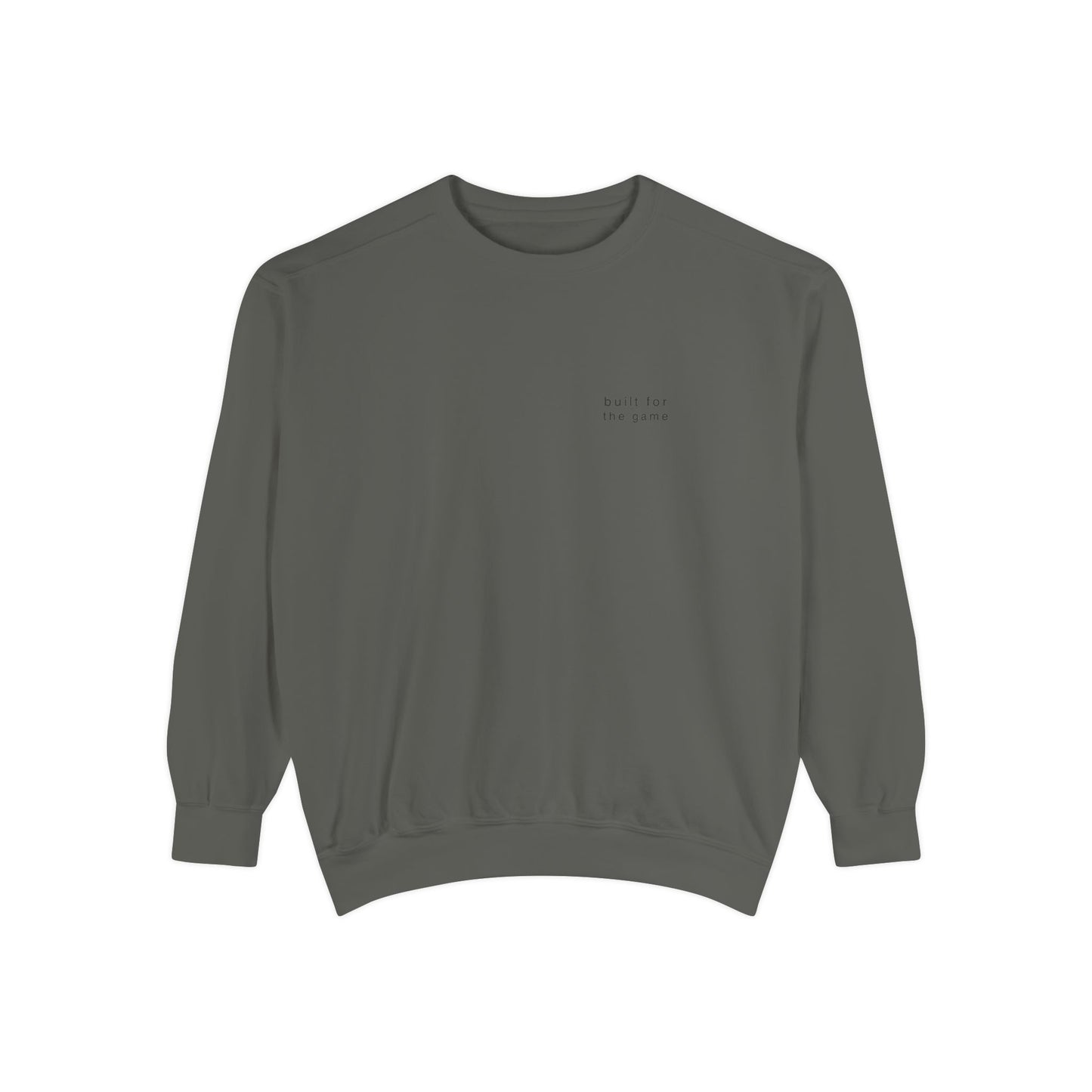 built for the game. Garment-Dyed Crewneck