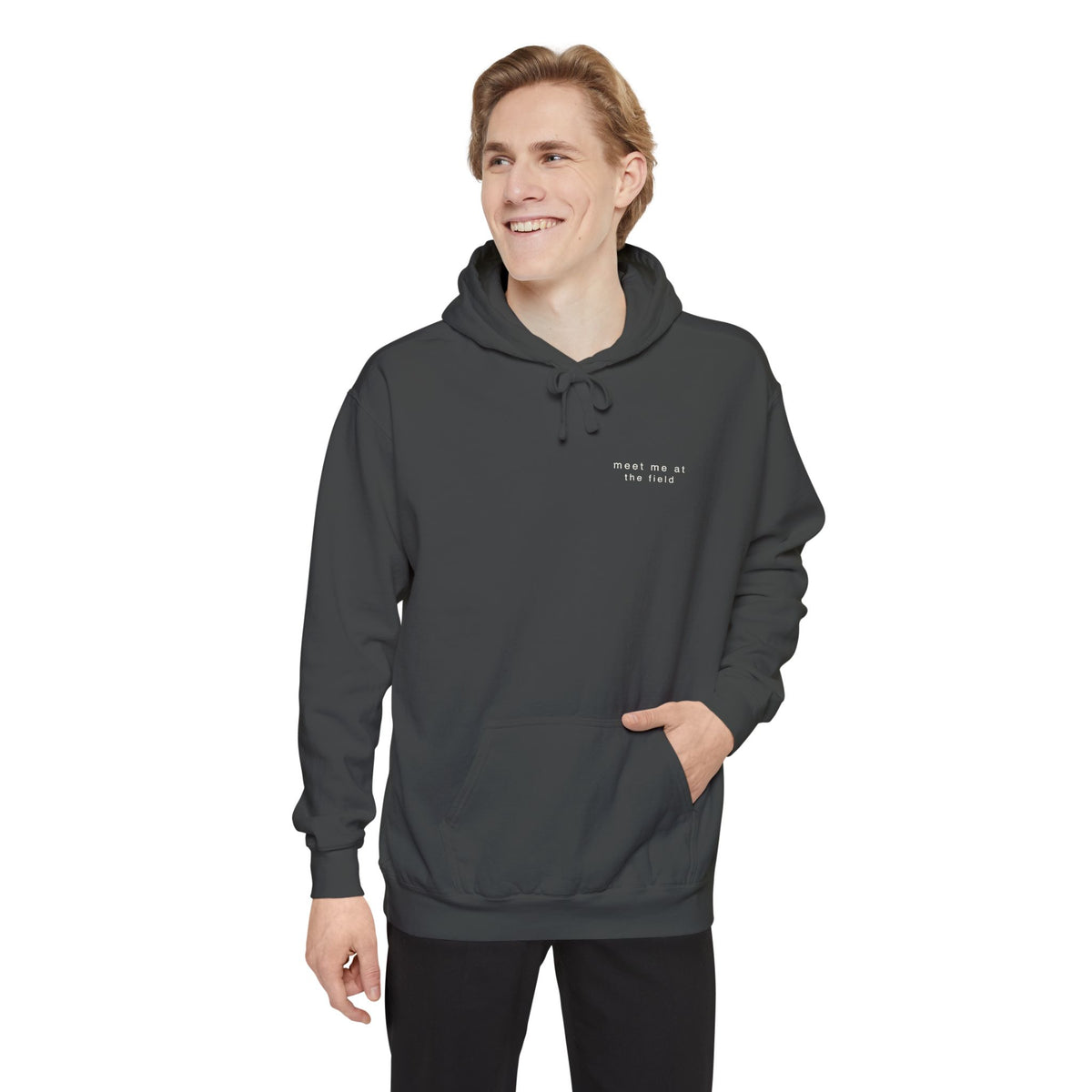 meet me at the field. Garment-Dyed Hoodie